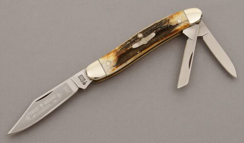 Boker Knives Model 280 Whittler with Stag Handle Scales handle material - Obverse Side - Item #KLC09776