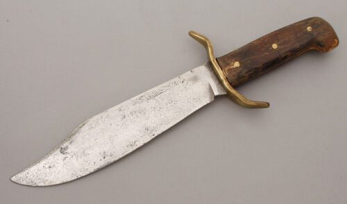 Western Cutlery Bowie with Wood Handle Scales handle material - Obverse Side - Item #KLC09781