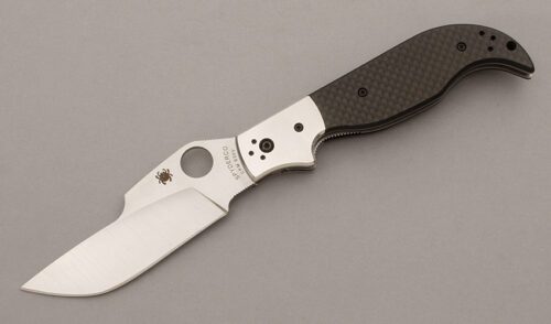 Spyderco Knives C147CFP SCHEMPP NAVAJA with Carbon Fiber Handles handle material - Obverse Side - Item #KLC09793