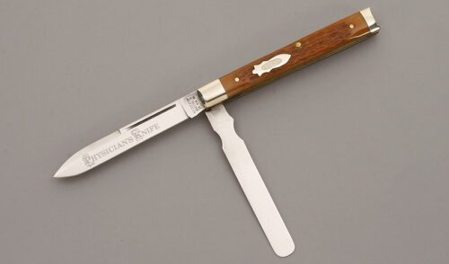 Case Cutlery 62085 Physicians Knife with Honey Jigged Bone Scales handle material - Obverse Side - Item #KLC09796