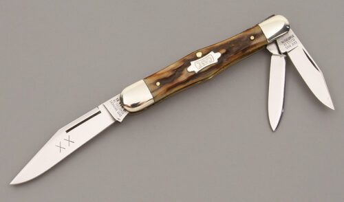 Case Cutlery 53083 Swell Center Whittler with Stag Handle Scales handle material - Obverse Side - Item #KLC09798
