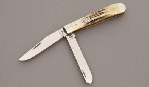 Case Cutlery 5254 Trapper with Stag Handle Scales handle material - Obverse Side - Item #KLC09800