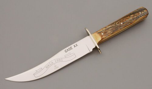 Case Cutlery NKCA 1991 Club Knife with Burnt Stag Handles handle material - Obverse Side - Item #KLC09825