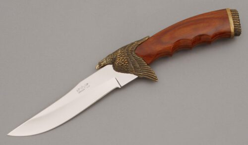 Kershaw Knives Eagle Handled Fighter with Wood Micarta Handle handle material - Obverse Side - Item #KLC09828