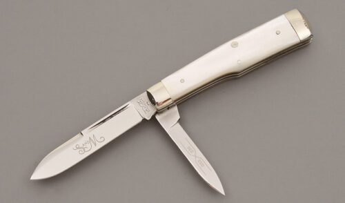 Schatt & Morgan 052236 Gunstock Folder with Mother of Pearl handle material - Obverse Side - Item #KLC09842