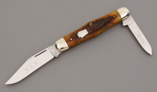 Schatt & Morgan 042176 Equal End Jack with Brown Jigged Bone Scales handle material - Obverse Side - Item #KLC09844