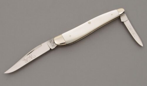Schatt & Morgan 052146 Half Whittler with Mother of Pearl Scales handle material - Obverse Side - Item #KLC09852
