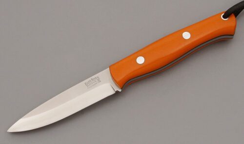 Bark River Knife & Tool Liten Bror with Orange G-10 Handle Scales handle material - Obverse Side - Item #KLC09858