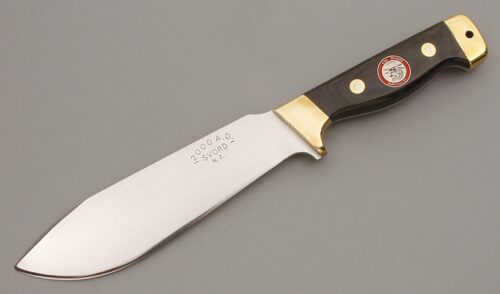 Svord Knives Kiwi Dragon Survivalist with Wood Micarta Handles handle material - Obverse Side - Item #KLC09868