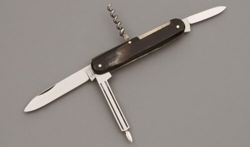 C.F. Kayser Utility Knife with Buffalo Horn Handles handle material - Obverse Side - Item #KLC09879