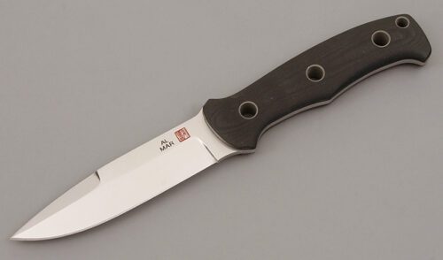 Al Mar Knives Mini SERE Operator with Black Micarta Scales handle material - Obverse Side - Item #KLC09881