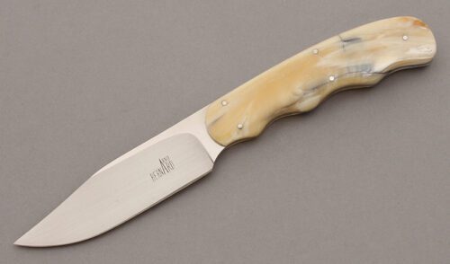 Arno Bernard Clip Point Hunter with Wart Hog Tusk Handle Scales handle material - Obverse Side - Item #KLC09899