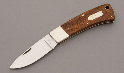 Hen & Rooster CM-7 .45 Long Colt Slip Joint with Exotic Wood Scales handle material - Obverse Side - Item #KLC09904