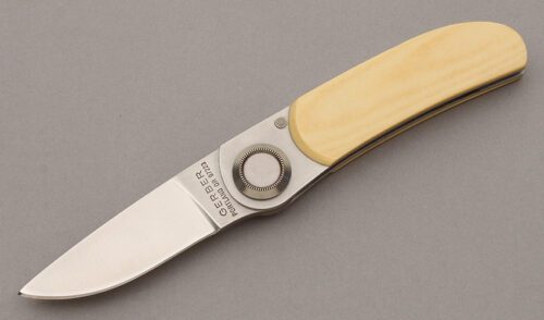Gerber Knives Paul 2PM Folder with Westinghouse Ivory Micarta handle material - Obverse Side - Item #KLC09919