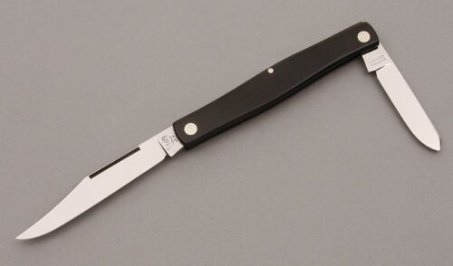 Hen & Rooster Double End Jack with Black Micarta handle material - Obverse Side - Item #KLC09924