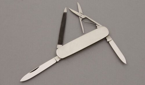 Hen & Rooster Lobster Folder with Stainless Steel handle material - Obverse Side - Item #KLC09929