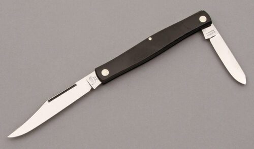 Hen & Rooster Double End Jack with Black Micarta handle material - Obverse Side - Item #KLC09930