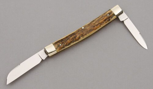 Hen & Rooster Congress with Stag Handle Scales handle material - Obverse Side - Item #KLC09931