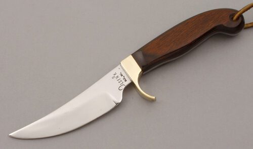 Olsen Knife Company Skinner with Wood Micarta Handle handle material - Obverse Side - Item #KLC09934