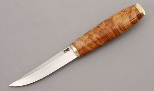 Kainuun Knives Tommi Puukko with Sallow Root Handle handle material - Obverse Side - Item #KLC09941