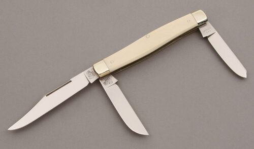 Hen & Rooster 111th Anniversary Stockman with Ivory Handle Scales handle material - Obverse Side - Item #KLC09978
