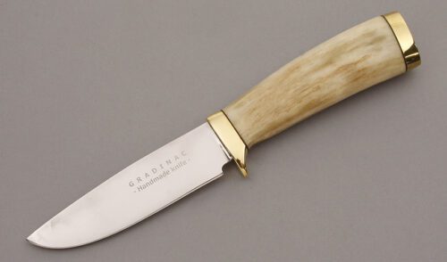 Milan Gradinac Hunter with Smooth Stag Handle handle material - Obverse Side - Item #KLC09979