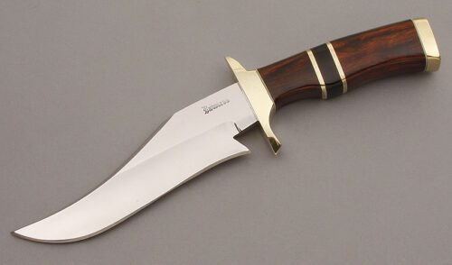 Ed Lawless Recurve Fighter with Wood Micarta Handle handle material - Obverse Side - Item #KLC09980