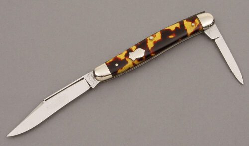 Remington UMC R3535 Dog Leg Folder with Tortise Shell Pyremite Scales handle material - Obverse Side - Item #KLC09987