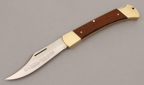 Puma Knives 975 Trail Boss Lockback with Brass Frame handle material - Obverse Side - Item #KLC09997
