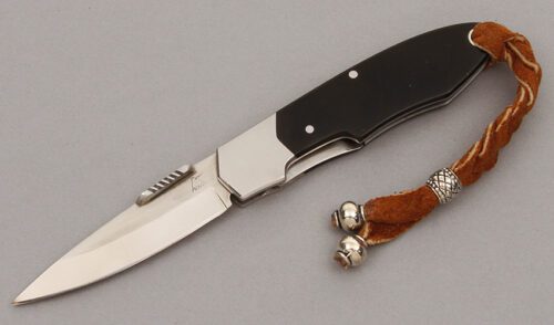 Spyderco Knives Solo Linerlock Folder with Black Micarta Handle Scales handle material - Obverse Side - Item #KLC09999