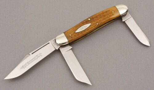 Case Cutlery Classics 6340 Stockman with Corn Cobb Jigged Bone Scales handle material - Obverse Side - Item #KLC10017