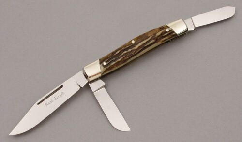 J.A. Henckels Stockman with Stag Handle Scales handle material - Obverse Side - Item #KLC10019