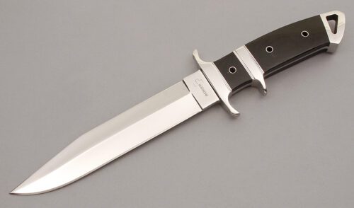 Boker Knives Kressler Sub-Hilt Fighter with Black Micarta Handle Scales handle material - Obverse Side - Item #KLC10040