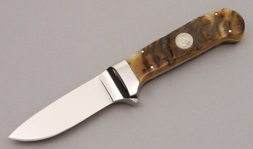 Canal Street Cutlery D'Holder Drop Point Hunter with Rams Horn Handle Scales handle material - Obverse Side - Item #KLC10041