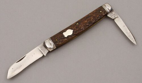 H. Boker & Co. Two Blade Congress with Brown Jigged Bone Scales handle material - Obverse Side - Item #KLC10052