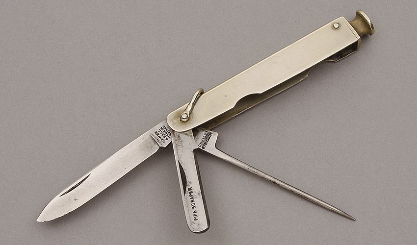 Dawes & Ball Pipe Tool with Nickel Silver handle material - Obverse Side - Item #KLC10058