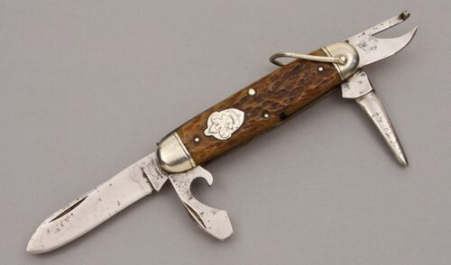Remington UMC Boy Scout Knife with Jigged Bone Scales handle material - Obverse Side - Item #KLC10062