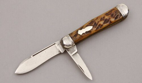 H. Boker & Co. Two Blade Jack with Jigged Bone Scales handle material - Obverse Side - Item #KLC10072