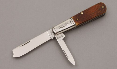 Remington Knives RB47 Barlow Razor Knife with Sawcut Bone Handle Scales handle material - Obverse Side - Item #KLC10080