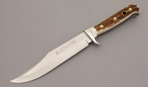 Puma Knives 116396 Bowie with Stag Handle Scales handle material - Obverse Side - Item #KLC10091