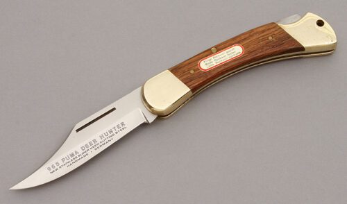 Puma Knives 965 Deer Hunter Lockback with Jacaranda Wood Handle Scales handle material - Obverse Side - Item #KLC10092