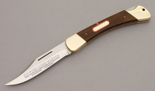 Puma Knives 970 Game-Warden Lockback with Jacaranda Wood Handle Scales handle material - Obverse Side - Item #KLC10093