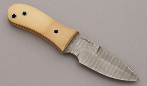 Charlton LTD Hetmanski Utility Knife with Ivory Micarta Scales handle material - Obverse Side - Item #KLC10114