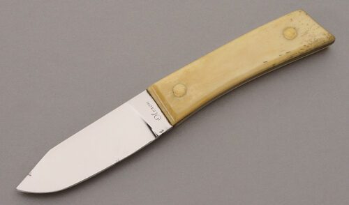 Bob Oleson Back Packer with Smooth Natural Bone Scales handle material - Obverse Side - Item #KLC10117