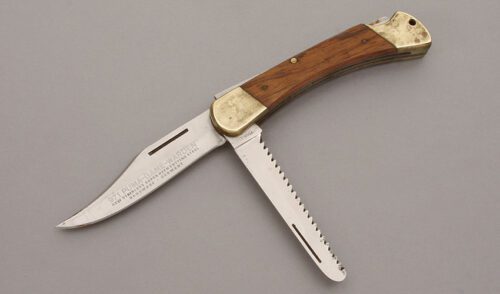 Puma Knives Model 971 Game Warden Lockback with Jacaranda Wood Scales handle material - Obverse Side - Item #KLC10120