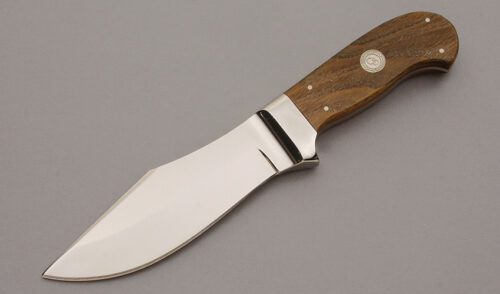Canal Street Cutlery D'Holder Bowie Hunter with American Chestnut Wood Scales handle material - Obverse Side - Item #KLC10122