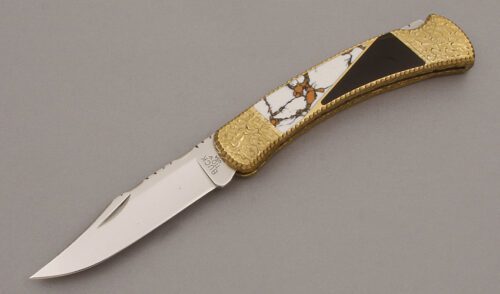 Buck Knives 110 Custom Lockback with White Turquoise