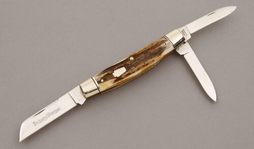 Schatt & Morgan Congress Whittler with Sambar Stag Handle Scales handle material - Obverse Side - Item #KLC10144