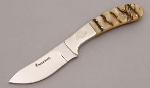 Browning Knives Desert Bighorn Hunter with Sheep Horn Scales handle material - Obverse Side - Item #KLC10154