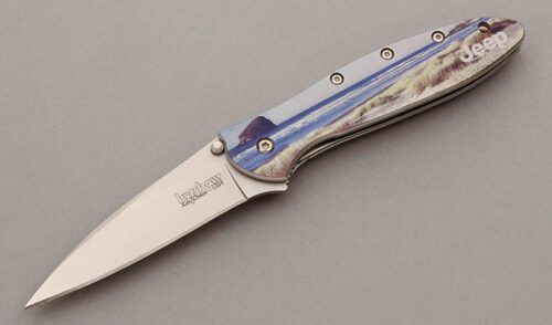 Kershaw Knives 1660 Jeep Leek Linerlock with Aluminum Handles handle material - Obverse Side - Item #KLC10168
